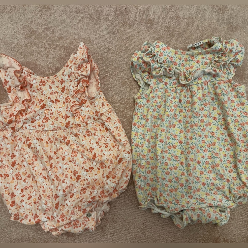 Janie and Jack Rompers, Set of 2, Size 6-12m